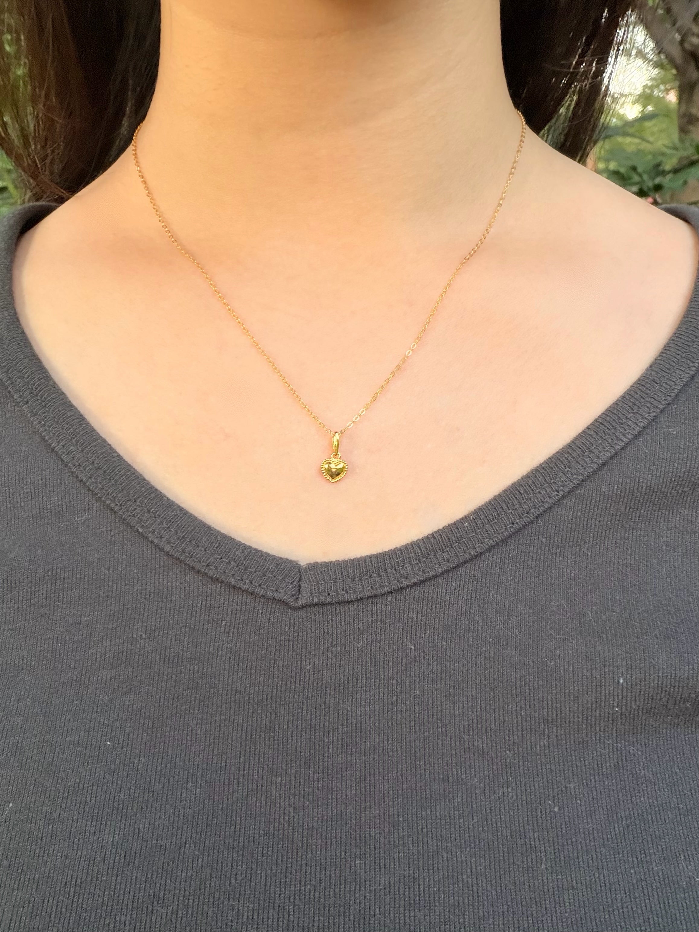 Heart-Shaped 925 Sterling Silver Necklace - Gold Delicate Pendant